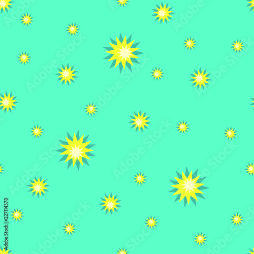 Seamless pattern with stars on a blue background. Vector illustration