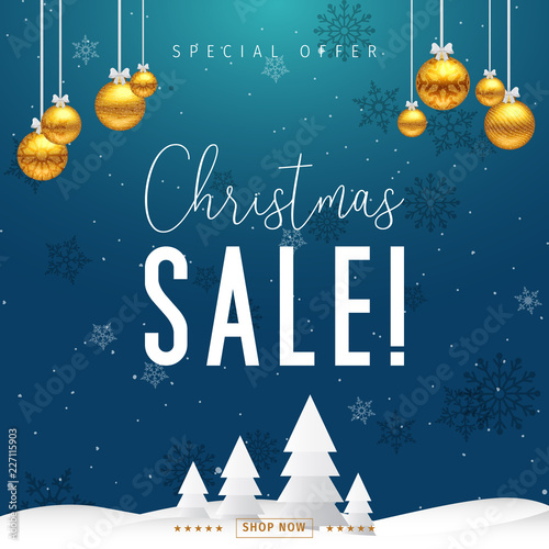 Christmas sale banner. Christmas special offer design vector.