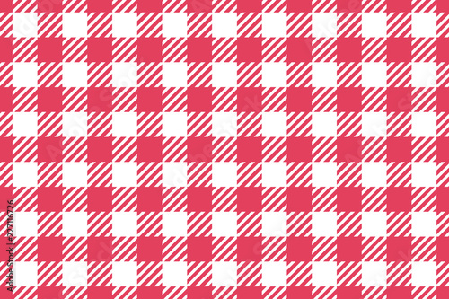 Vector Seamless pattern. Wide cell horizontal background red table cloth in a cage. Abstract checkered backdrop.