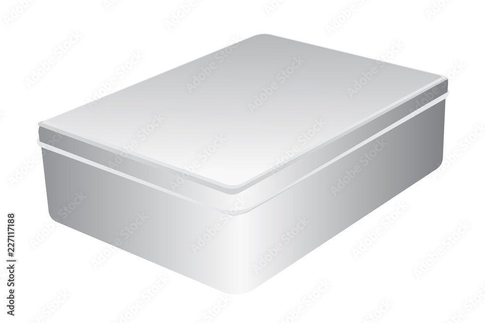Fototapeta premium Vector emplate of metal closed box . Gift box