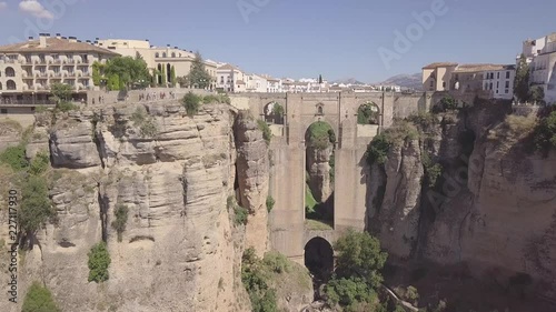 Scenic Aerial View of Antique Old Town Ronda Spain Touristic Destination