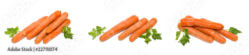Carrots on a white background. Lemon with apples and kiwi on white background. Carrots with fruits on a white background.