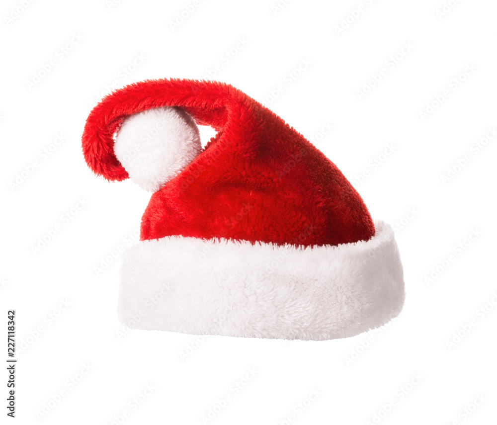 Red Santa Claus helper hat isolated on white background Red Santa Claus helper hat isolated on white background