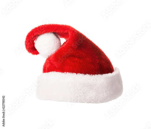 Red Santa Claus helper hat isolated on white background