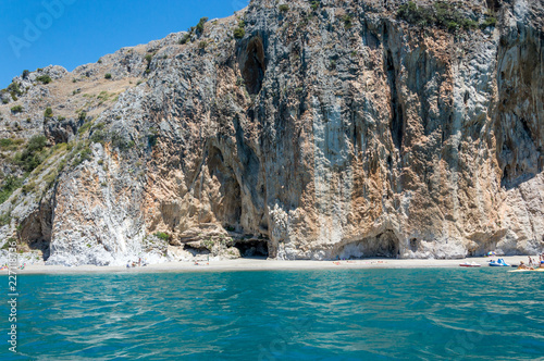 Seacoast of Palinuro with its wonderful crystal clear water sea and caves