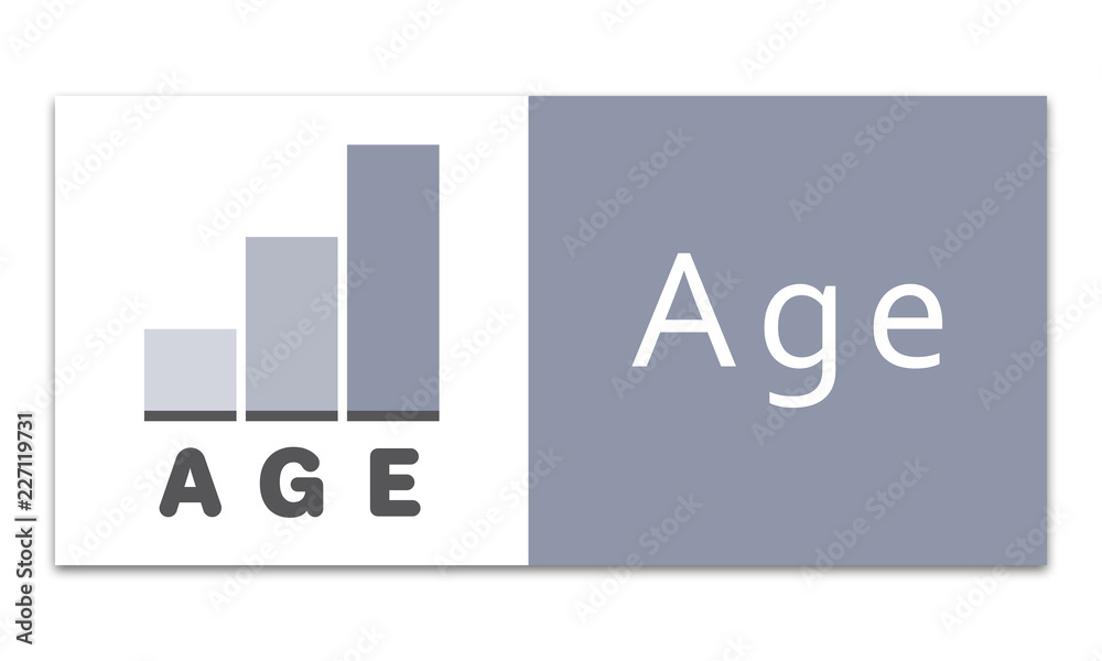 Age - Increasing graph on white background