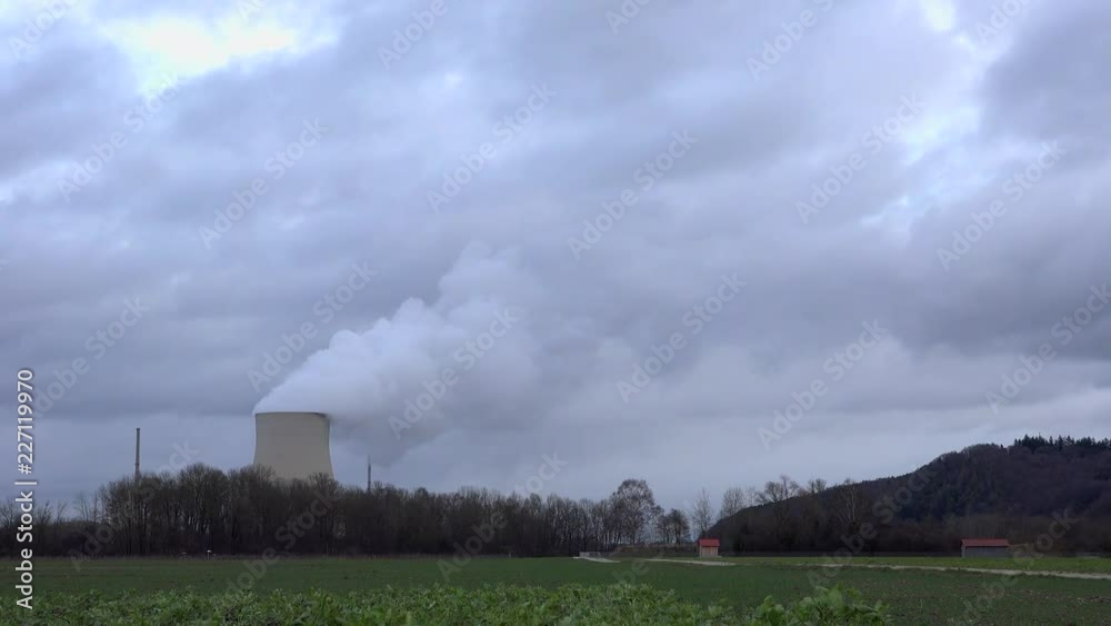 4K footage of the Isar 2 nuclear power plant in Essenbach, Germany.