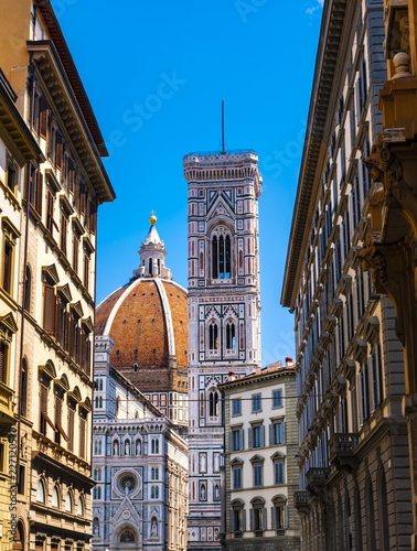 Cathedral of Santa Maria del Fiore and Giotto's Bell Tower. Florence, Italy.