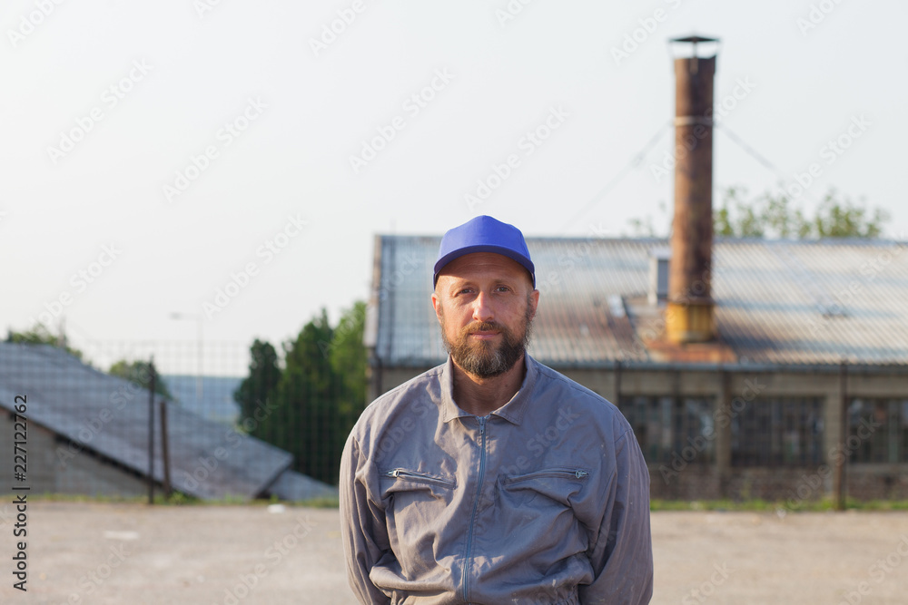 industrial manufacturing factory worker posing