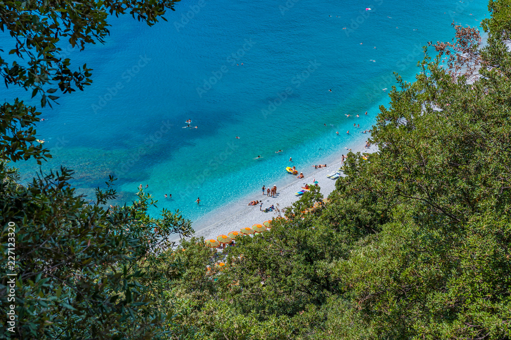 view on a beach in Monterosso Italy