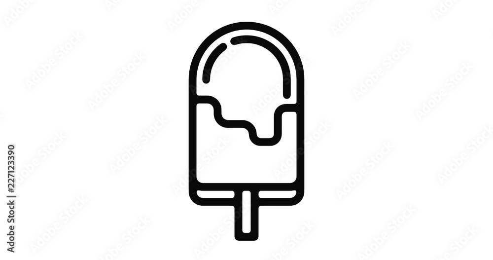 Ice cream line icon motion graphic animation with alpha channel. Ice cream line icon motion graphic animation with alpha channel.