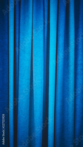 Part of blue curtain