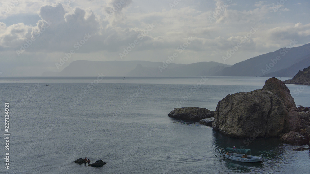 Black sea and coast after rain Black sea and coast after rain