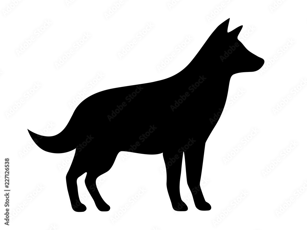 Dog silhouette vector icon