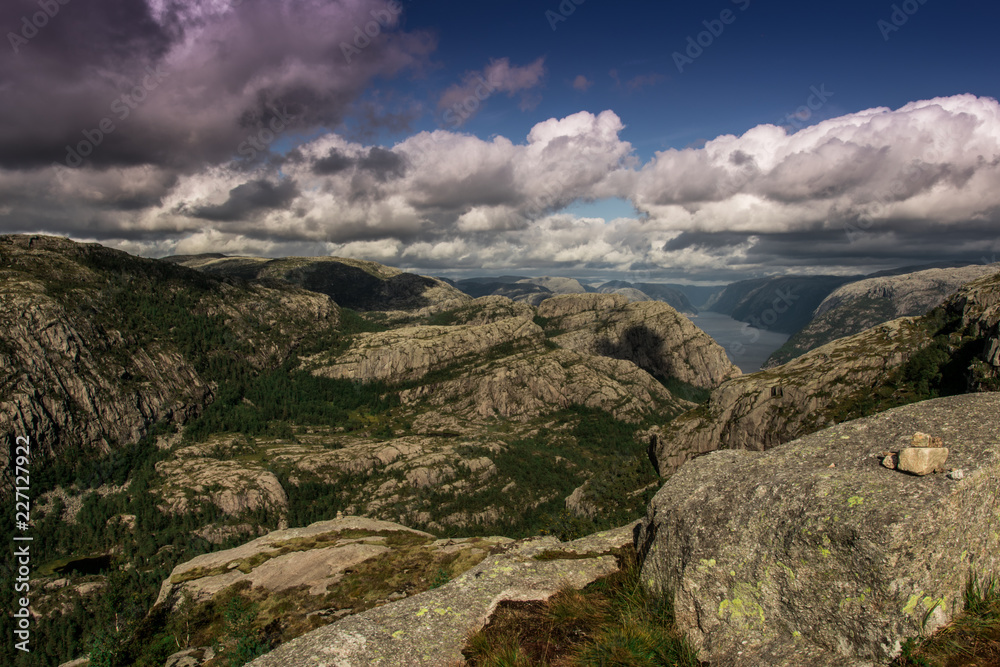 A beautiful landscape with a big mountains and fjord A beautiful landscape with a big mountains and fjord
