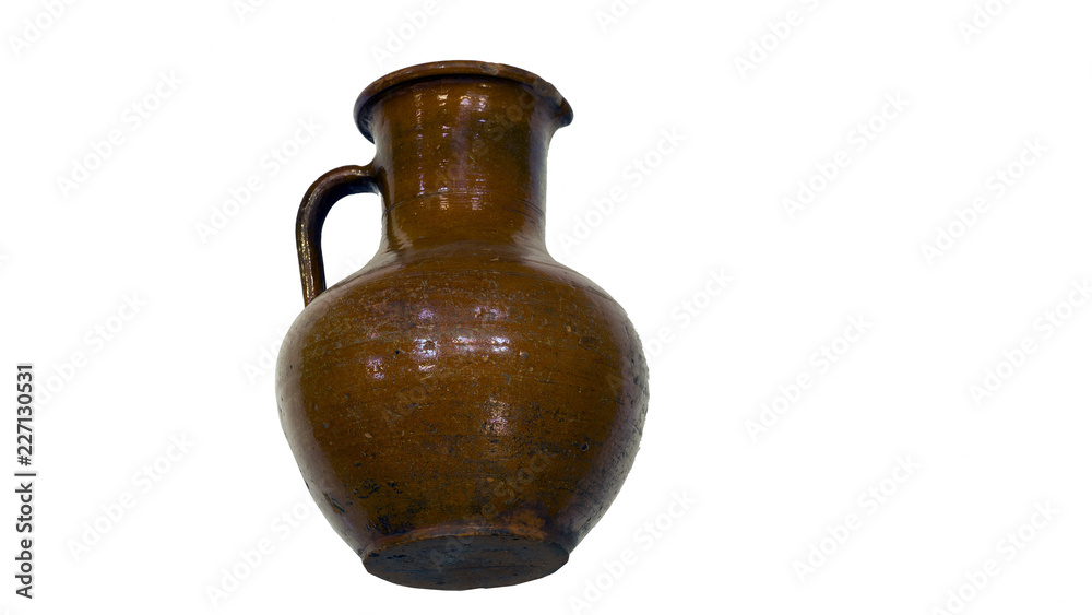 old jug isolated on white background