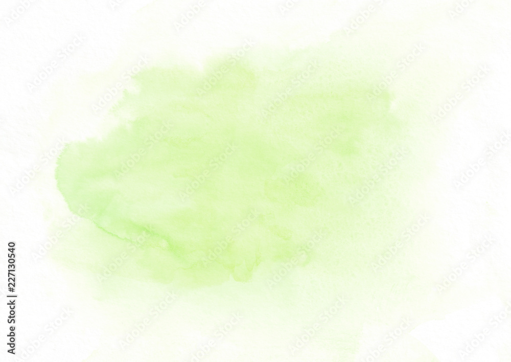 Light green watercolor gradient running stain. Beautiful abstract background for designers, mock-ups, invitations, postcards, canvas for text and congratulations.