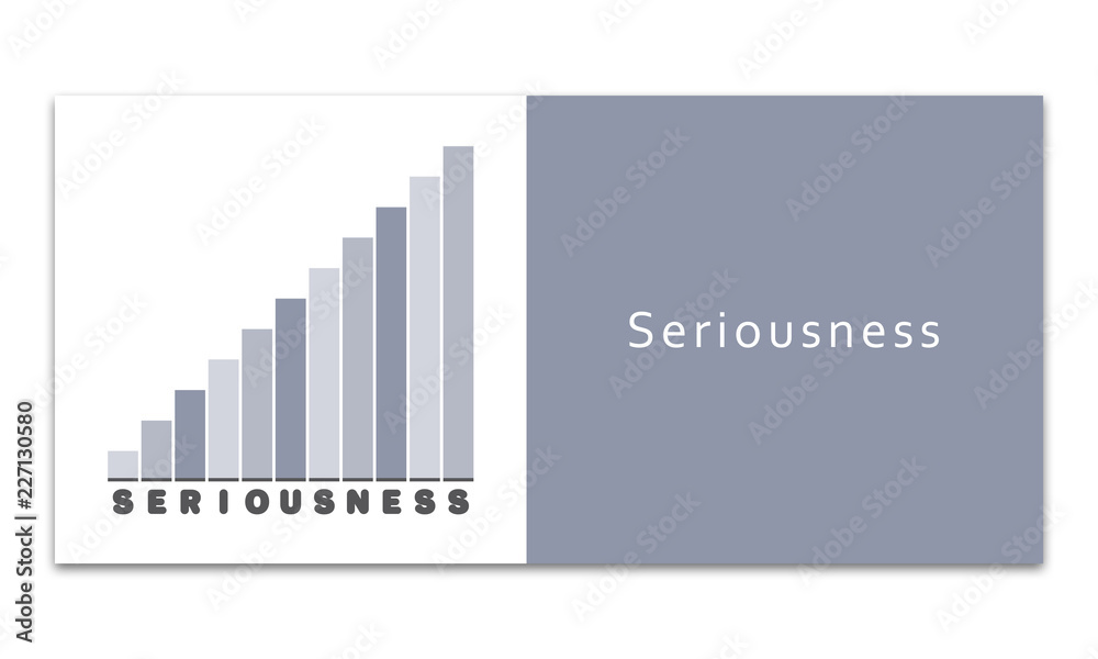 Seriousness - Increasing graph on white background Seriousness - Increasing graph on white background