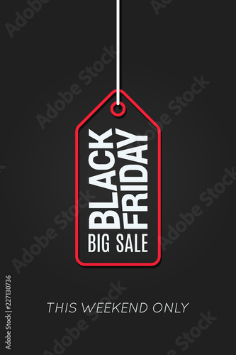black friday tag line on black background