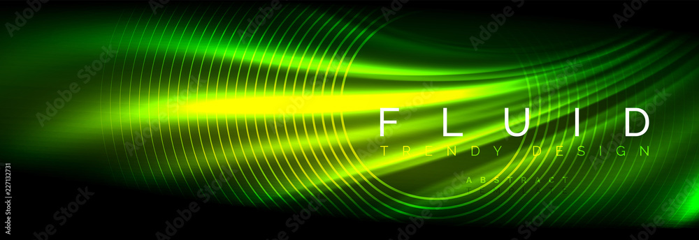 Neon glowing fluid wave lines, magic energy space light concept, abstract background wallpaper design Neon glowing fluid wave lines, magic energy space light concept, abstract background wallpaper design