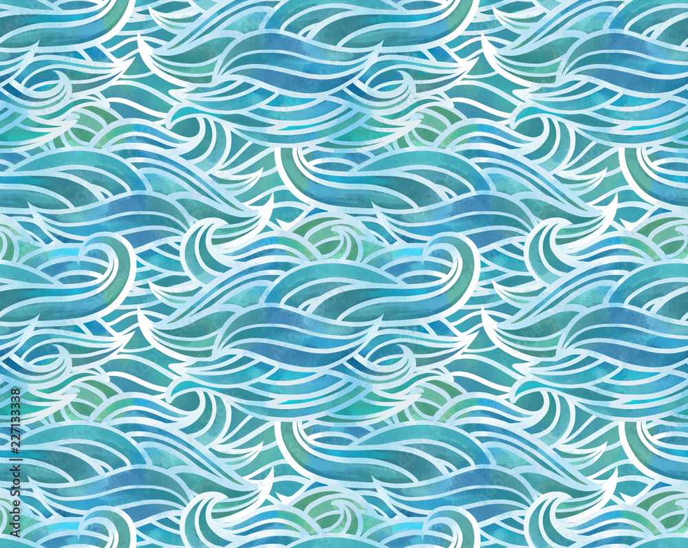 watercolor wavy light blue pattern