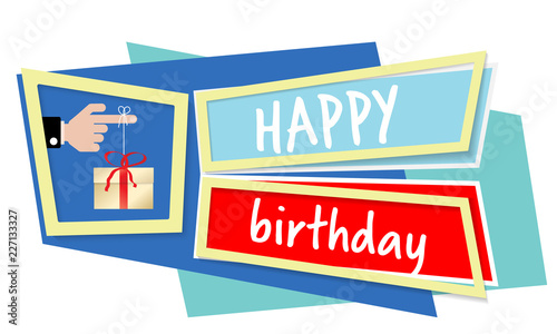 Vector abstract object with topic of happy birthday. Vector concept for  printed materials, website, promotional materials.