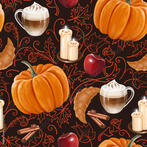 Rustic Fall seamless pattern
