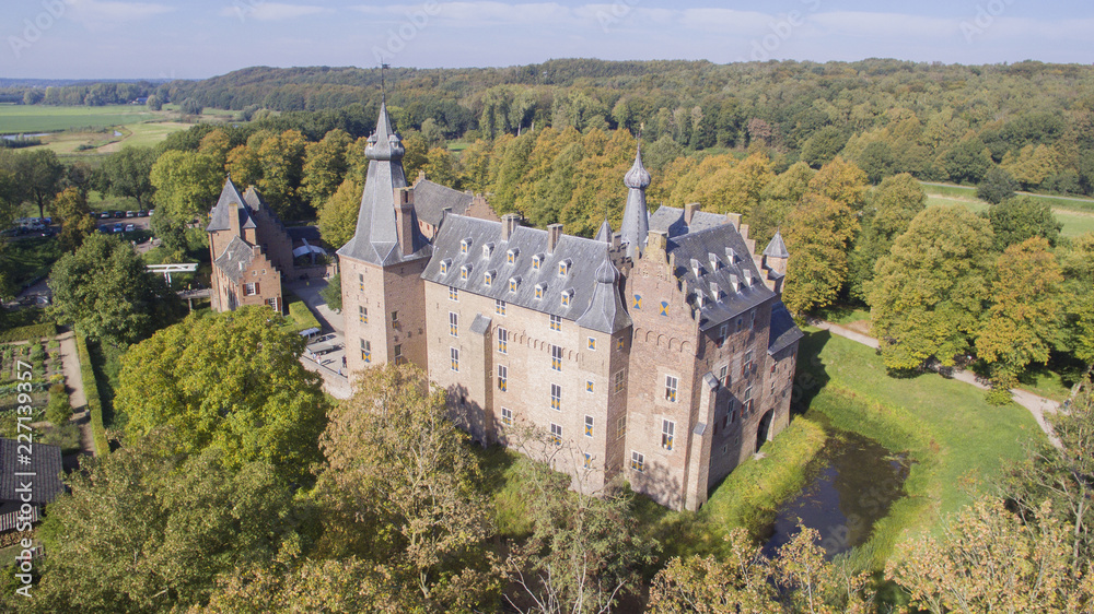 Aerial view on the Doorwerth Castle