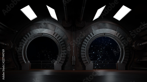 Space environment  ready for comp of your characters.3D rendering