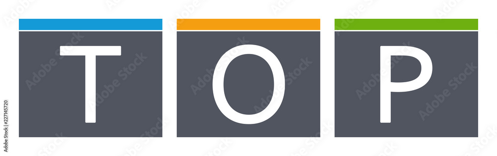 Top - letters written in gray boxes on white background Top - letters written in gray boxes on white background