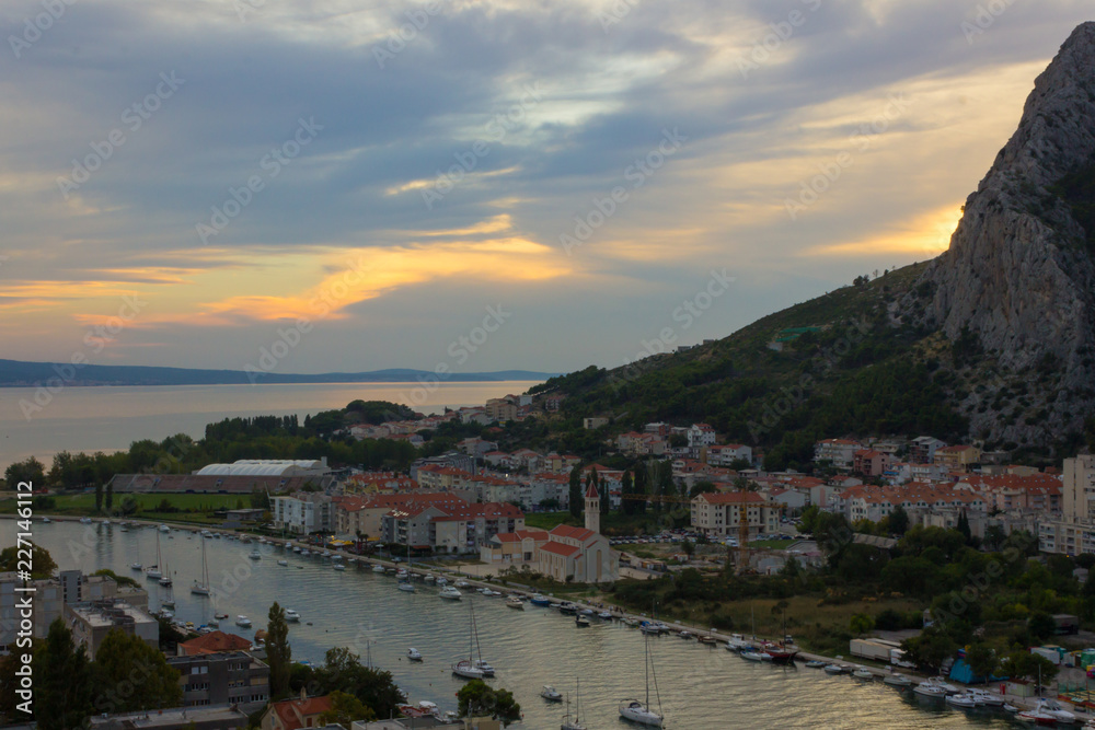 Sunset in Omis, Croatia