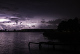 Large thunderstorm over a quiet lake