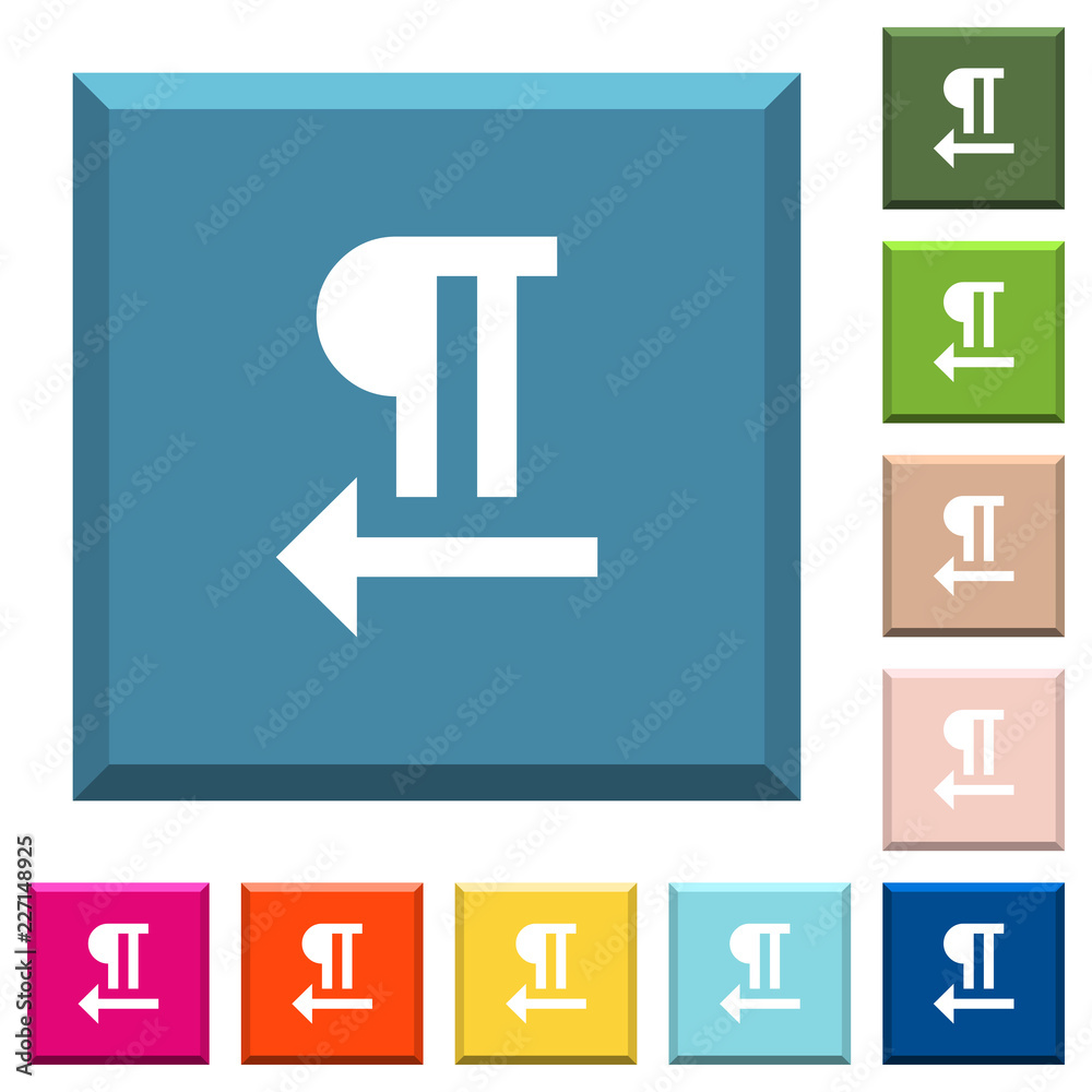 Right to left text direction white icons on edged square buttons Right to left text direction white icons on edged square buttons