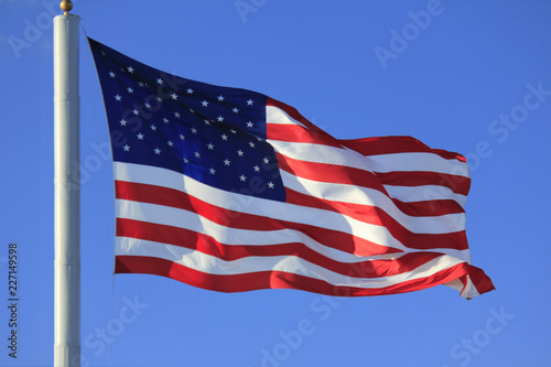 american flag in the wind
