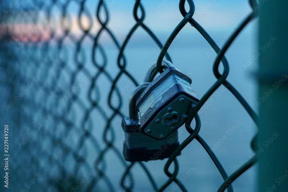 locks on a chain link fence locks on a chain link fence
