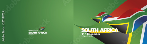 Independence Day South Africa flag ribbon two fold landscape background