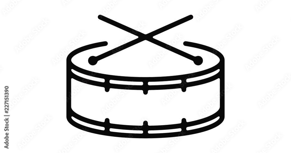 Drum line icon motion graphic animation with alpha channel. Drum line icon motion graphic animation with alpha channel.