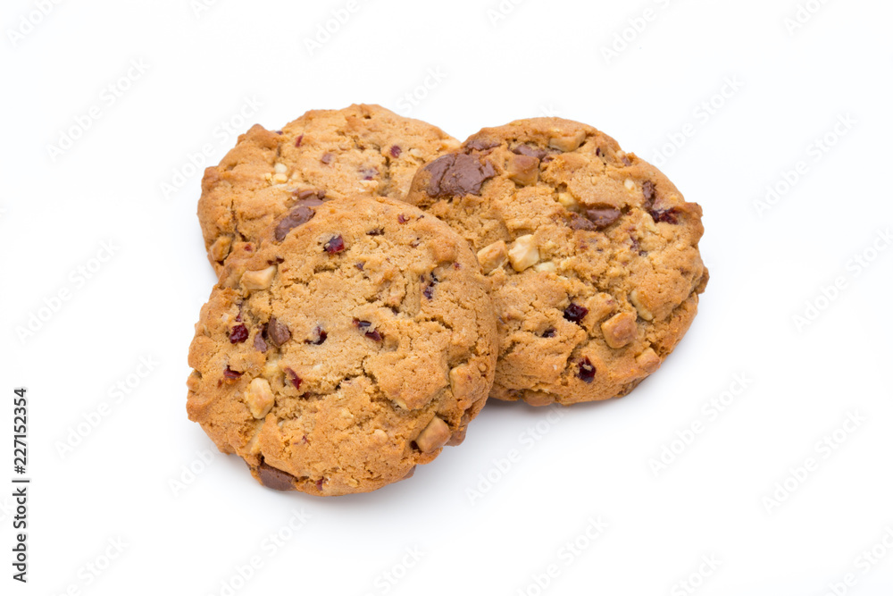 Chocolate chip cookie isolated on white background. Chocolate chip cookie isolated on white background.