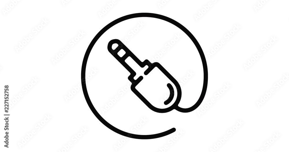 Audio jack line icon motion graphic animation with alpha channel. Audio jack line icon motion graphic animation with alpha channel.