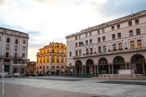 The panorama of Piazza della Vittoria square, Brescia, Italy