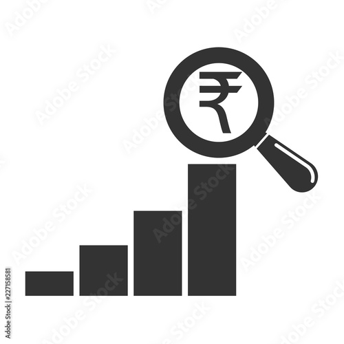 search schedule rupee indian icon. flat design