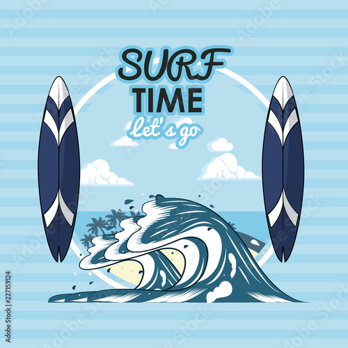 Tropical surfing lifestyle theme