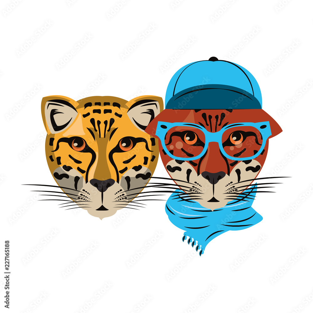 Hipster leopards cool sketch Hipster leopards cool sketch