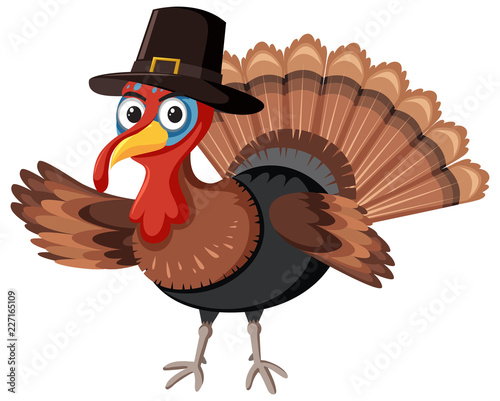 A turkey character on white background