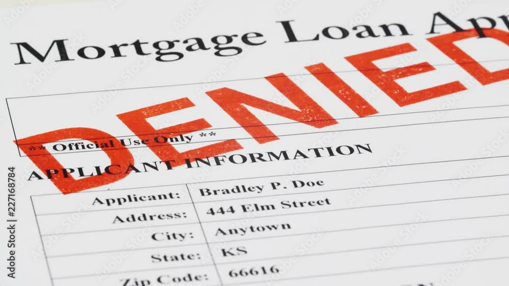 Mortgage Loan Denied Close Up 4K Mortgage Loan Denied Close Up 4K