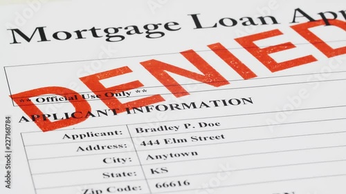 Mortgage Loan Denied Close Up 4K