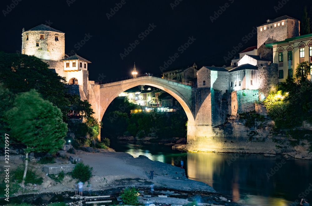 Bridge in Mostar in the eavning Bridge in Mostar in the eavning