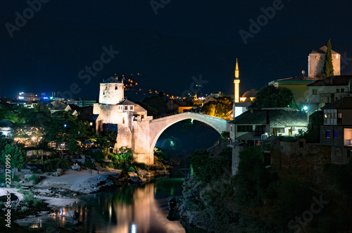 Bridge in Mostar in the eavning