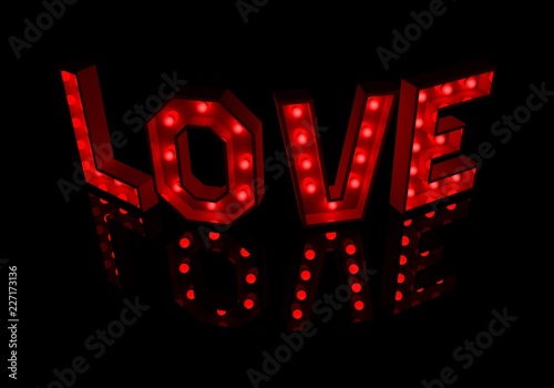 3d rendering love signboard photo