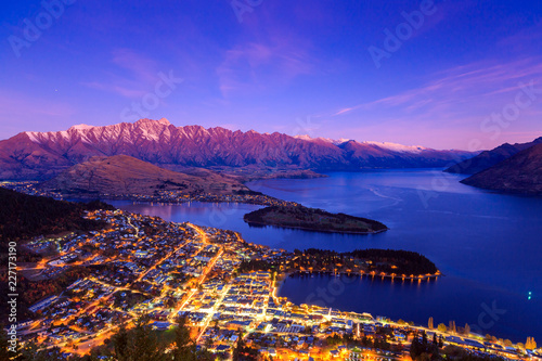 Twilight at Queenstown, New Zealand. photo